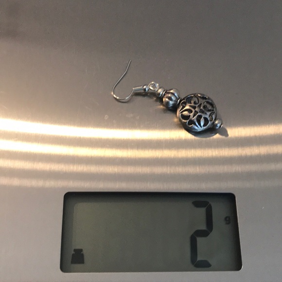 Khephra Antique Silver Filigree Disc Earrings - Picture 7 of 10